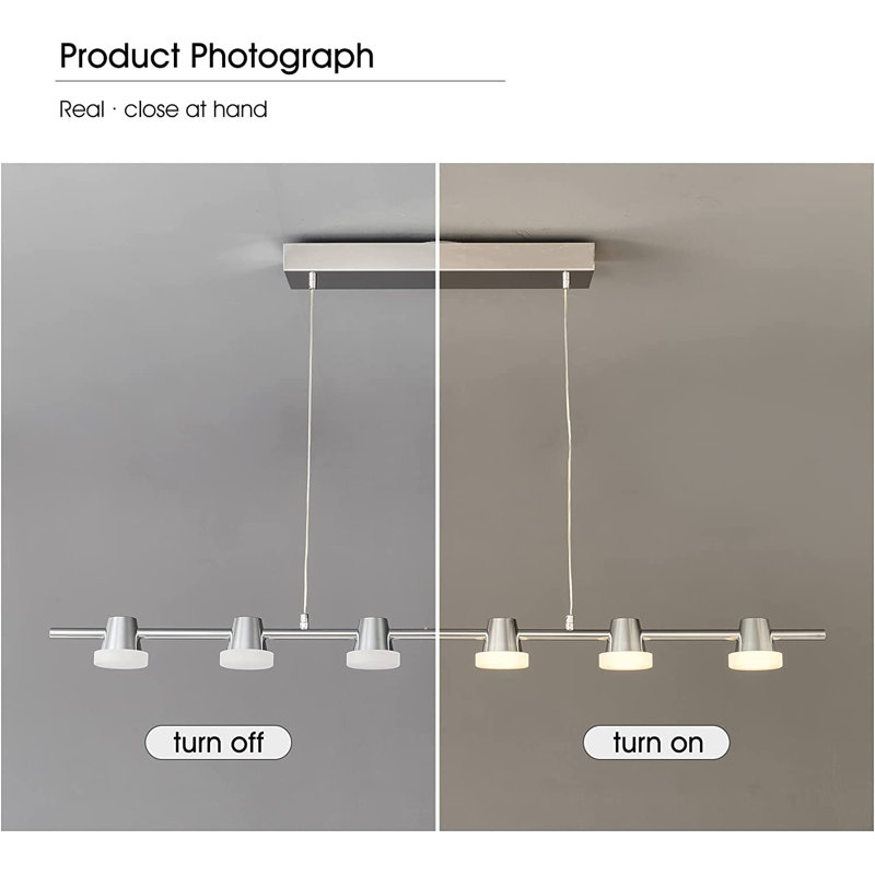 Luminaire suspendu linéaire à 6 lumières pour îlot de cuisine Charlestine