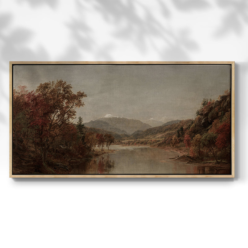 Série paysage - DCCXCVII - Toile tendue avec châssis encadré - Prêt à être accroché, Naturel, H 17 po x l 33 po