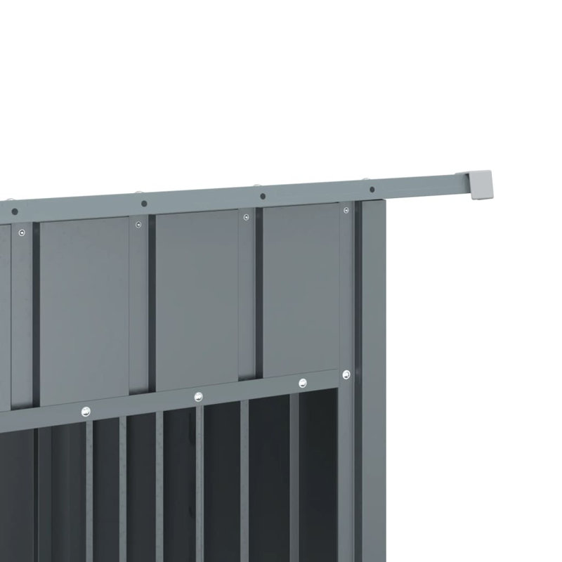  Niche pour chien en acier galvanisé anthracite 60,2 x 35,8 x 43,3 po