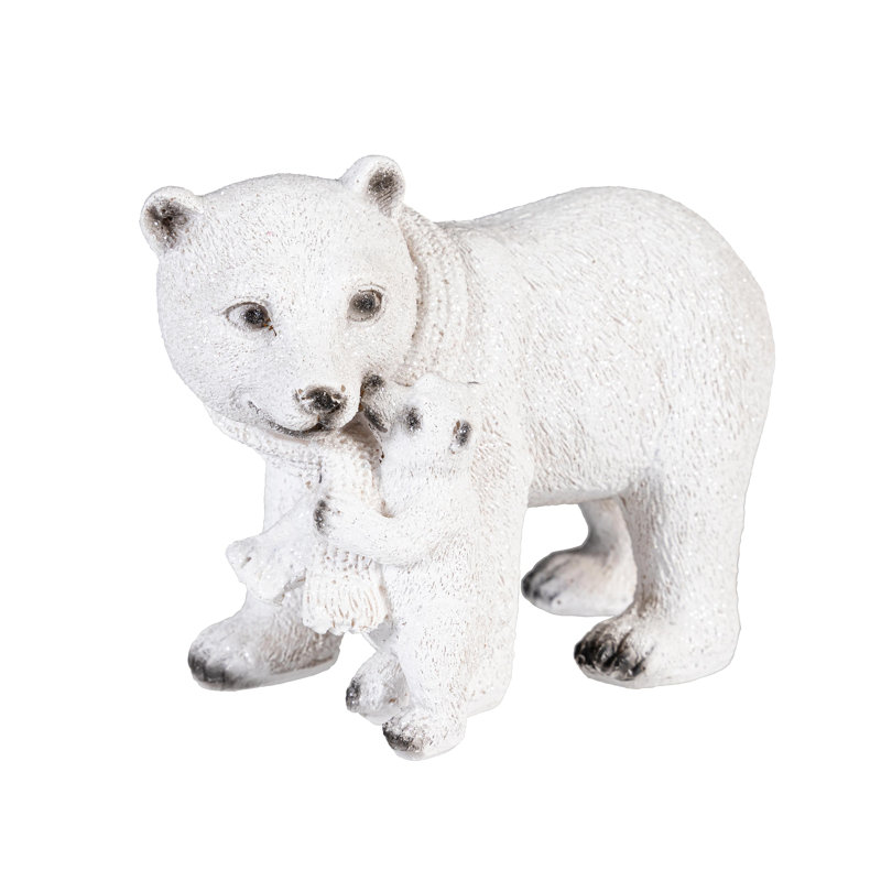 Ours polaire en résine, 6,5 po