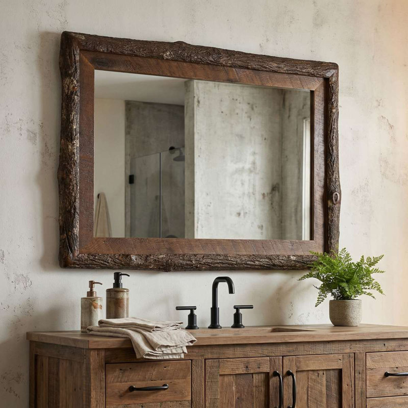 Fireside Lodge Appalachian Crocket Mirror - Frame Only - 48"W x 36"H, 36" H x 48" W