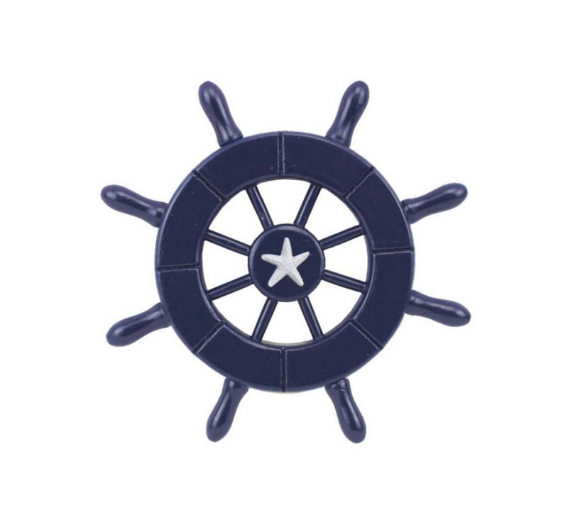 Roue d’expédition décorative 6" avec étoile de mer, Bleu foncé