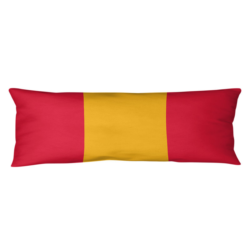 Oreiller pour le corps à rayures en polyester / polyester, Football Addington, Rouge et or