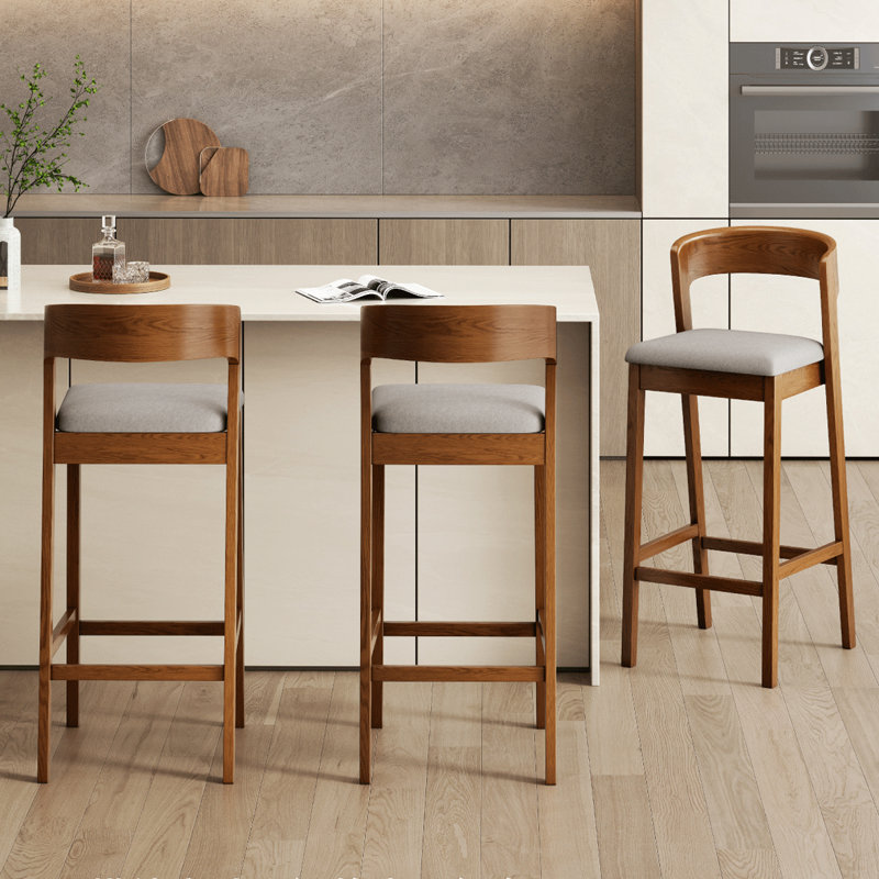 Chaise d'appoint à dossier solide brun noisette (ensemble de 2), 2, H 35,43 po x L 16,93 po x l 19,88 po