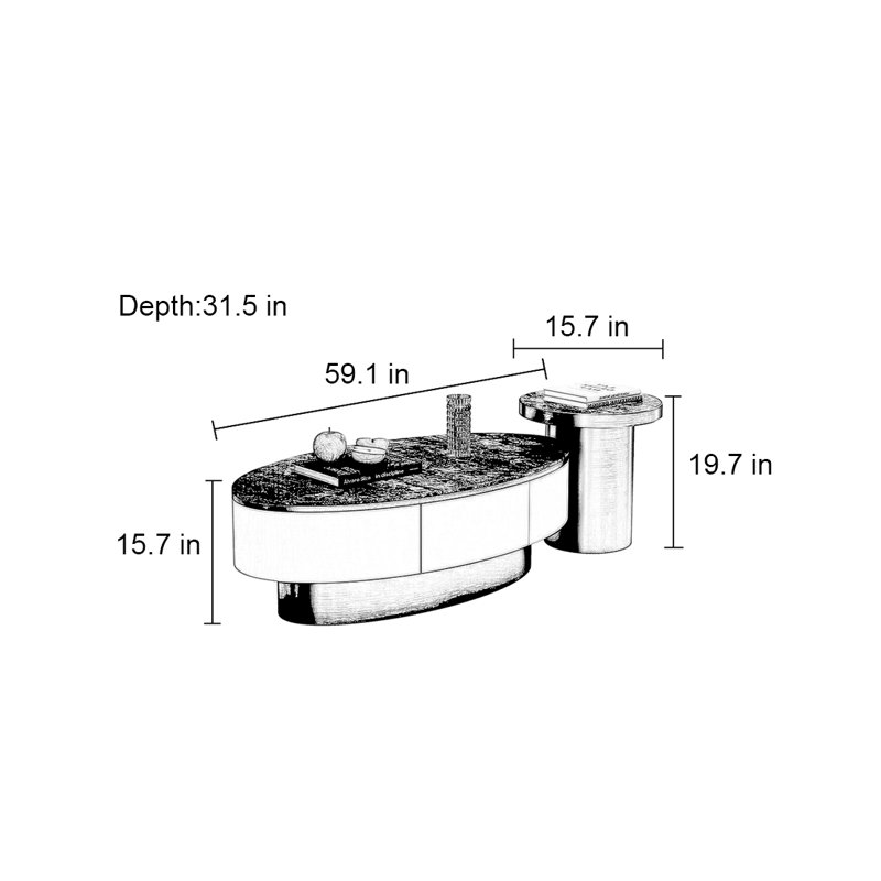 Clouse, 15.7" H x 59.1" L x 31.5" W