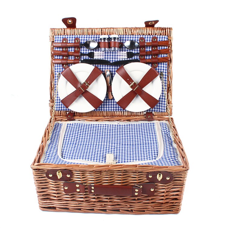 4 Person Insulated Picnic Basket Set