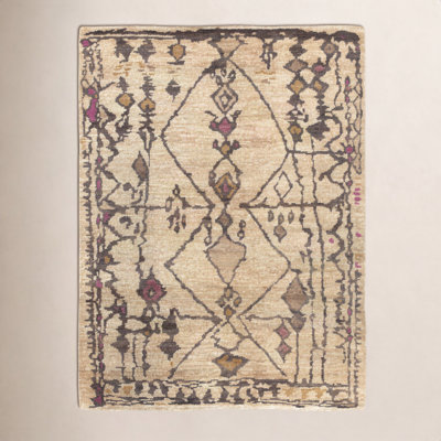 Semele Brown Beige Hand-Knotted Jute Rug