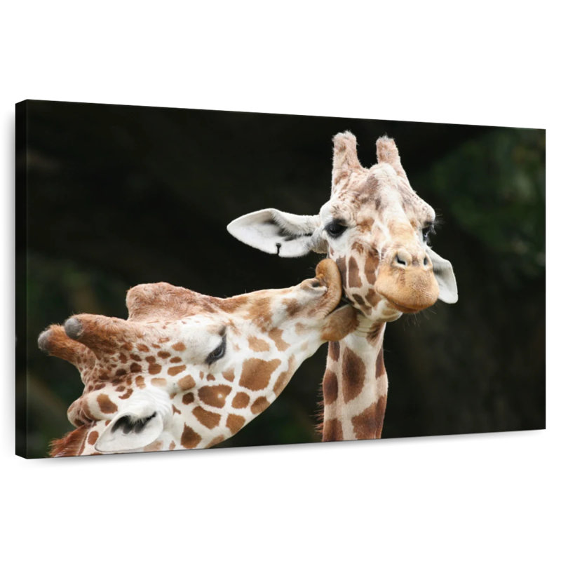 Kissing Giraffes, 32" H x 48" W