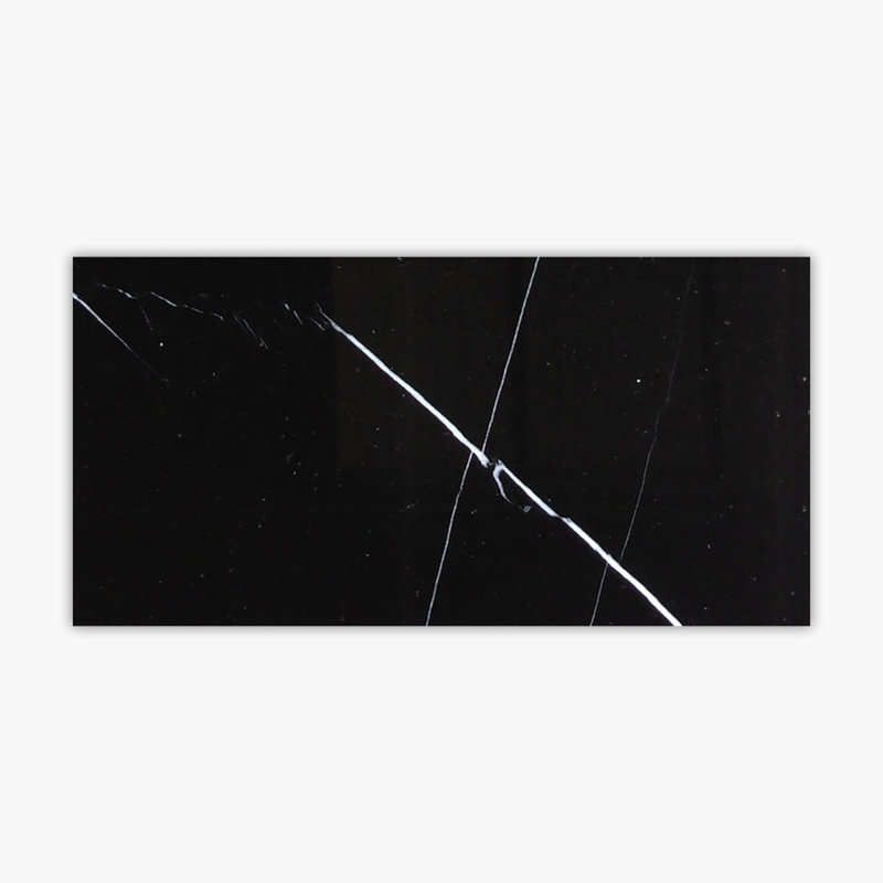 Nero Marquina 12" x 24" Marble Stone Look Wall & Floor Tile