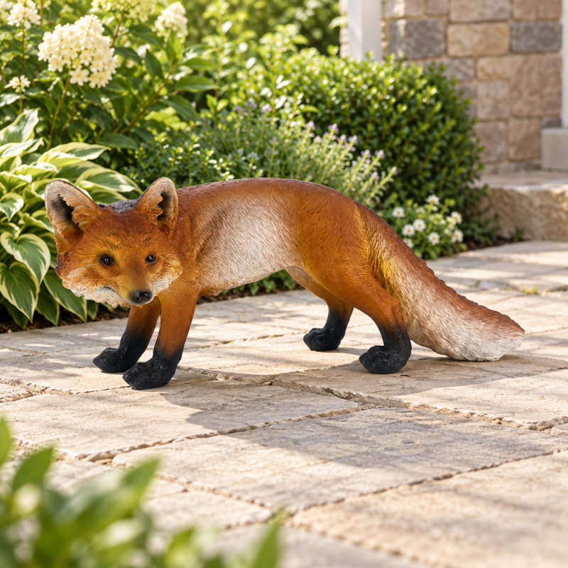 Red Fox Garden Statue