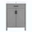 Meuble-lavabo moderne avec lavabo en céramique, portes à fermeture en douceur, tiroir rabattable, tablettes de porte à double couche, solution de rangement élégante