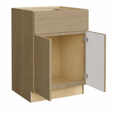 Gallery Express Rowan Plywood Assembled 30 in. W x 24 in. D x 34.5 in. H Sink Base Kitchen Cabinet with Soft Close in Straw