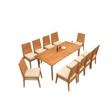 Outdoor 11 - Piece Teak Dining Set