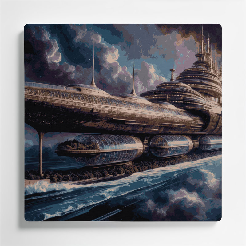 Art mural gris Space Space vaisseaux