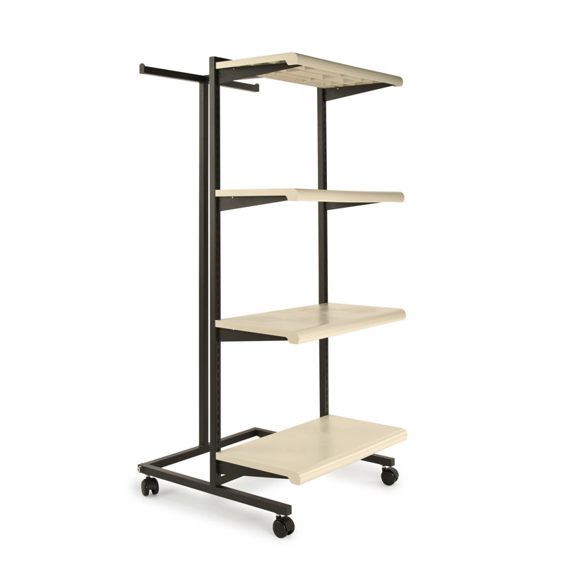 58'' H x 24'' W Solid Wood Etagere Bookcase, Almond