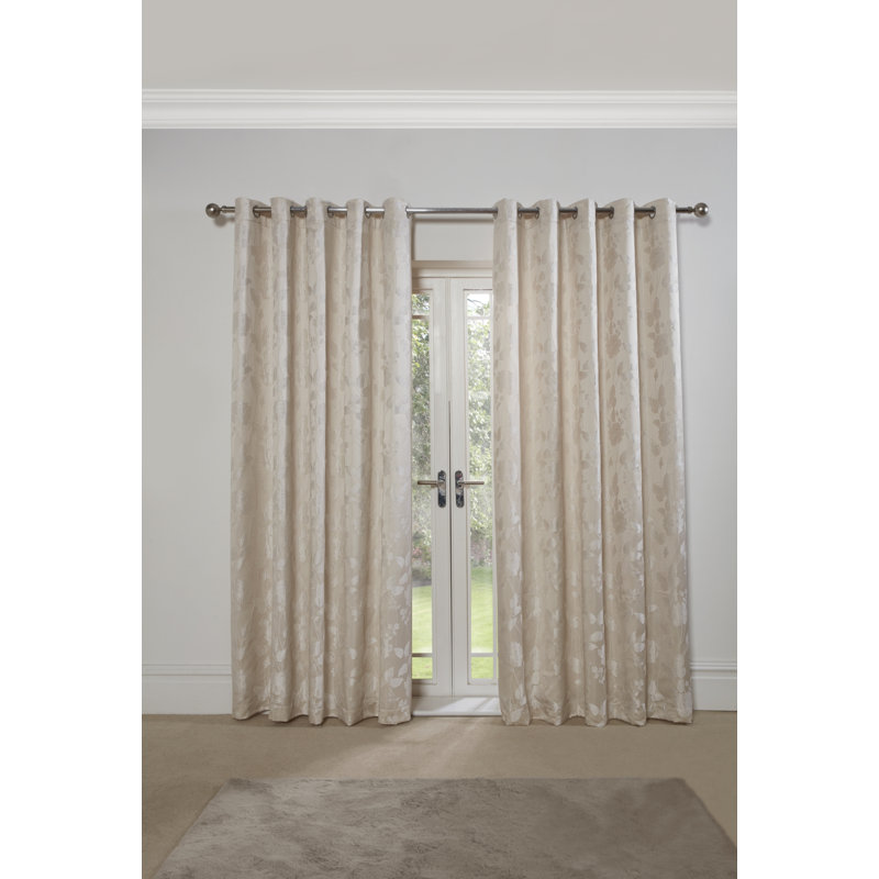 Leah Room Darkening Sliding Panel Pair, Cream, Width 168 x Drop 137cm