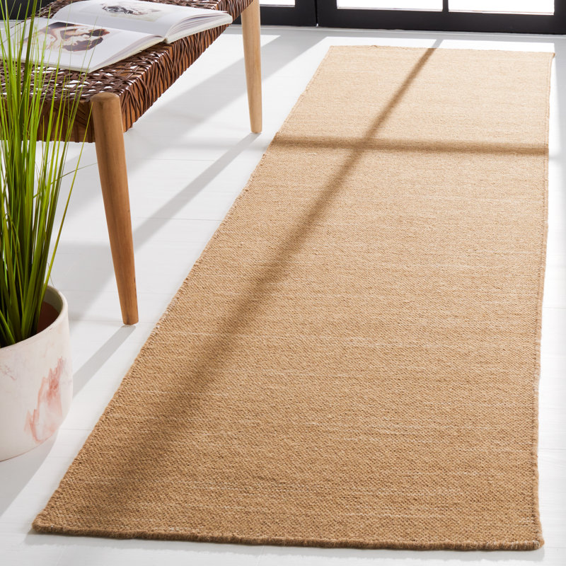Grice Hand Woven New Zealand Wool Solid Color Rug, Runner 2'3" x 9'