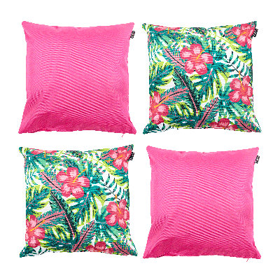 Icon Indoor / Outdoor Pink Square Throw Cushion With Filling