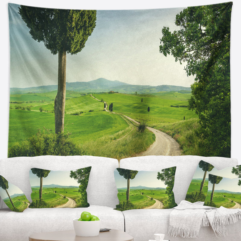 Paysage toscan avec tapisserie, H 32 po x l 39 po