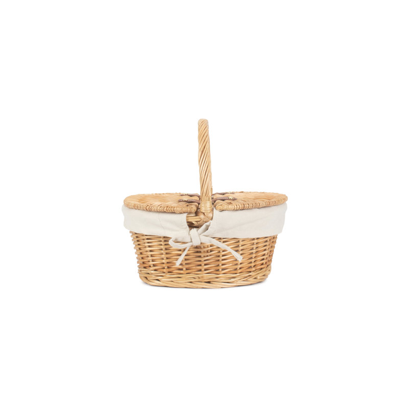 Wicker Child sized Lined Hamper, Buff/White