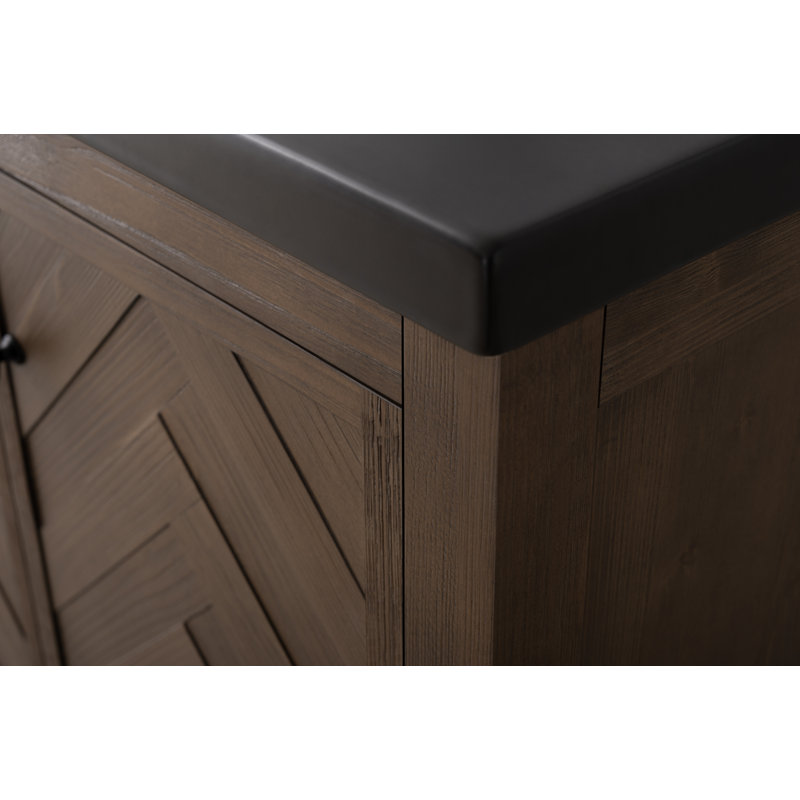 Ensemble de meuble-lavabo simple 30 po Chazden, Noir, Noir mat, Cocoa Brown