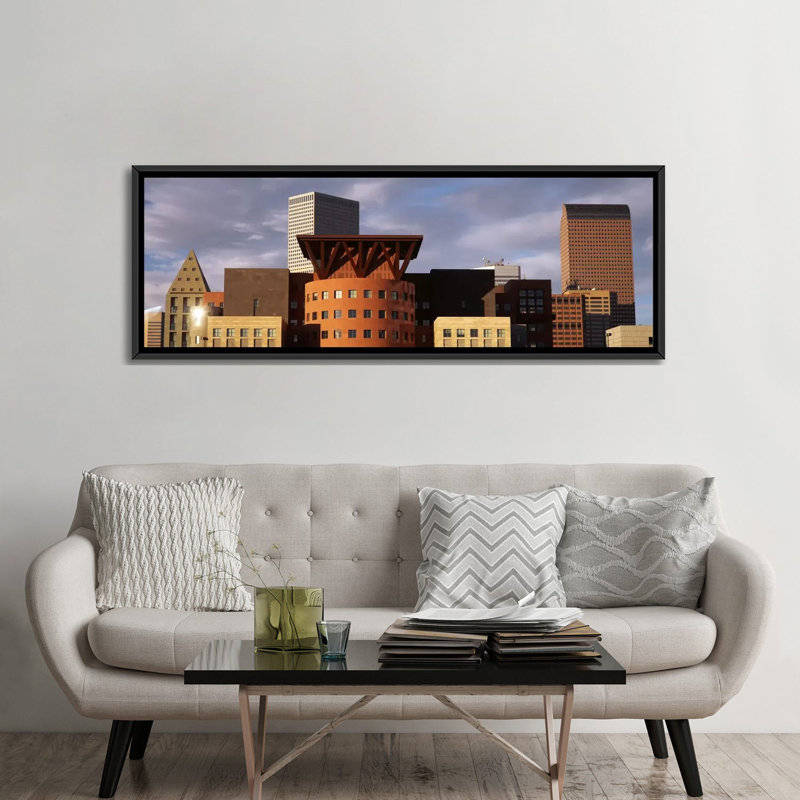 Skyscrapers panoramique dans la ville denver, colorado, reproduction de photo sur toile, H 16 po x l 48 po x P 1,5 po