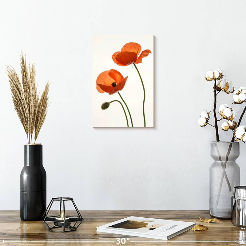 Fleurs de pavot orange Harnek, H 12 po x l 8 po