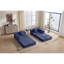 Canapé-lit de 78 po convertible, canapé modulaire en velours côtelé avec 2 coussins, canapé à plancher compressé peu encombrant, idéal pour le salon, la chambre à coucher, un appartement, bleu marine.-131141706