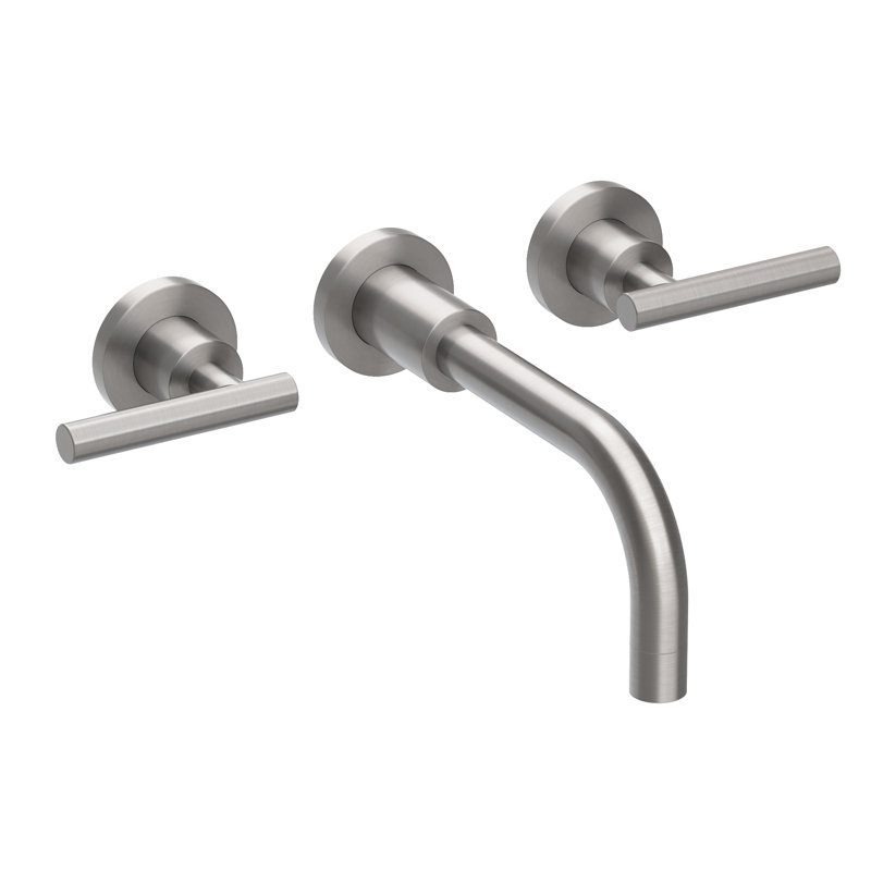 East Linear Wall Mount Bathroom Faucet, Stainless Steel