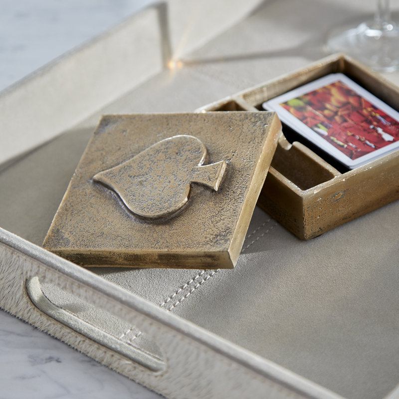Brixton Leather / Faux Leather Tray, 16.25" H x 12.25" W x 2" D