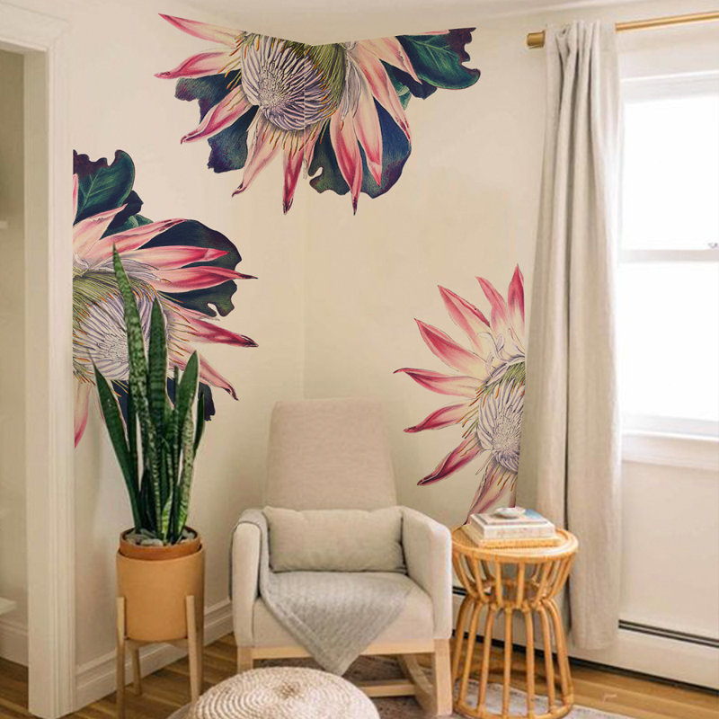 Autocollants muraux roses Protea