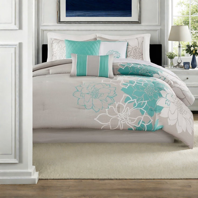 Ensemble de literie en satin de coton élégant avec motif floral pour l'élégance de la maison