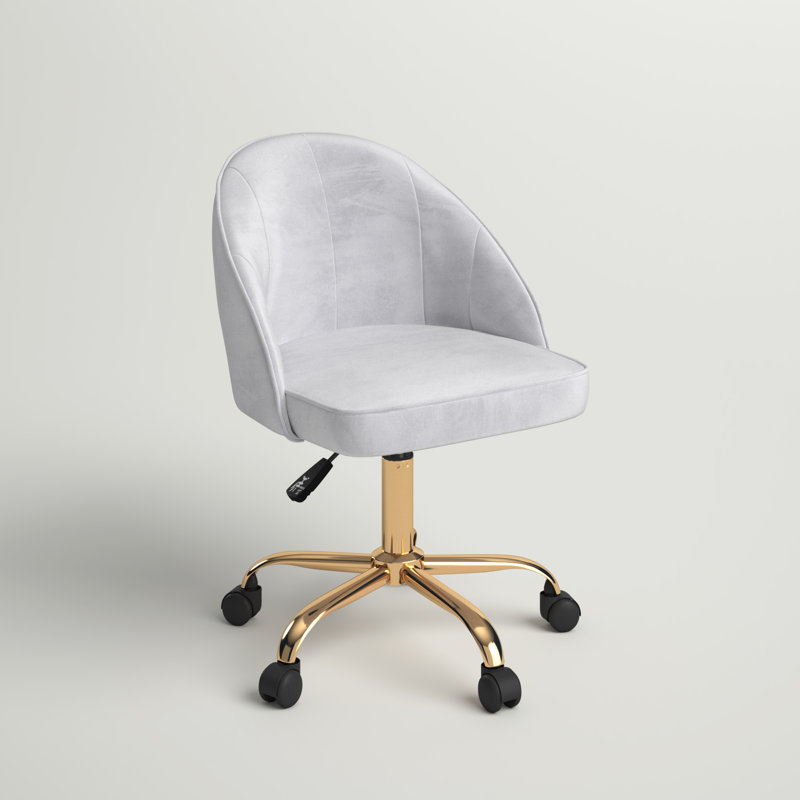 Marcellus Velvet Office Chair, Grey