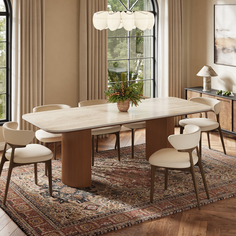 78.7"Modern Rectangular Dining Table Sets, Sintered Stone Dining Table with 8 Not Assembled Dining Chairs