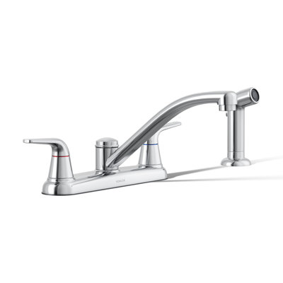 Double Handle Kitchen Faucet with Side Spray
