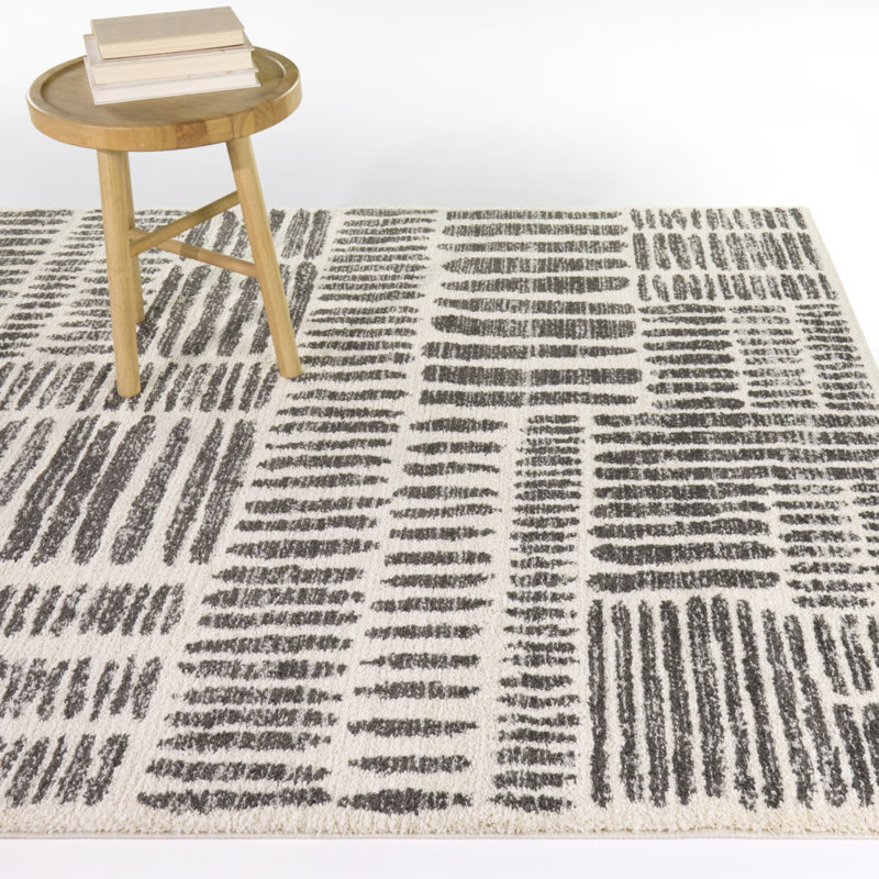 Fenris Charcoal Contemporary Abstract Area Rug, 7'10" x 10'