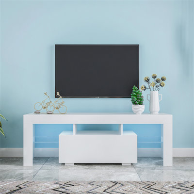 TV Stand With LED RGB Lights,Flat Screen TV Cabinet, Gaming Consoles - In Lounge Room, Living Room And Bedroom -  Wrought Studioâ¢, 7FC4DDC6E0284788815689CE482874A6