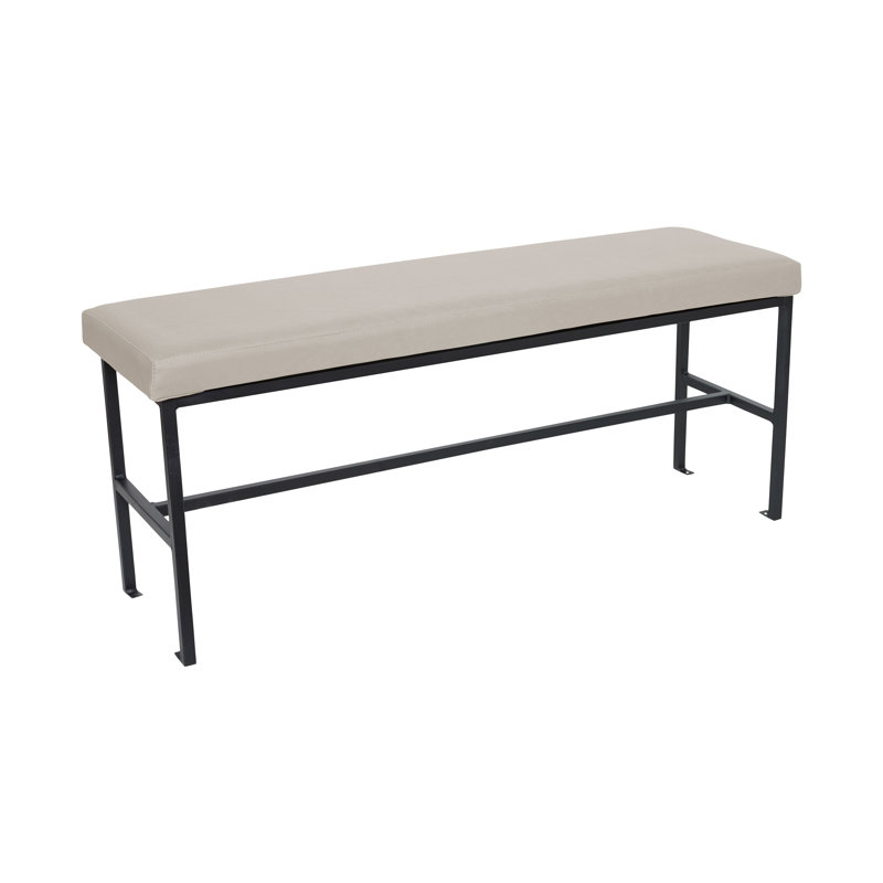 Banc de qualité Meghan pour restaurant avec revêtement en vinyle de qualité 4, Gris / beige
