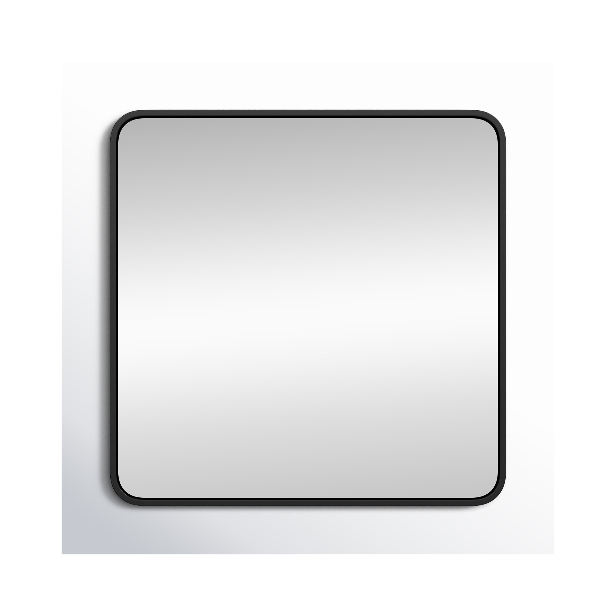 Metal Square Wall Mirror, 30"  x 30" , Black