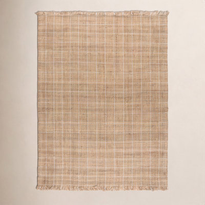 Hand-Woven Geometric Jute Rug