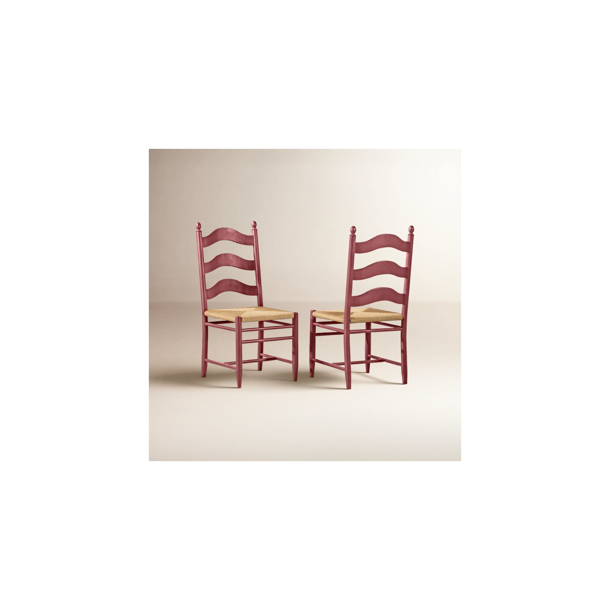 Country Living Ladder Back Side Chair, Red