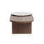 47.2'' Modern Travertine-Style Coffee Table, Oval Walnut Finish Geometric Coffee Table