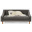Lit surélevé gris foncé pour animal de compagnie avec accoudoirs irréguliers modernes-900190560
