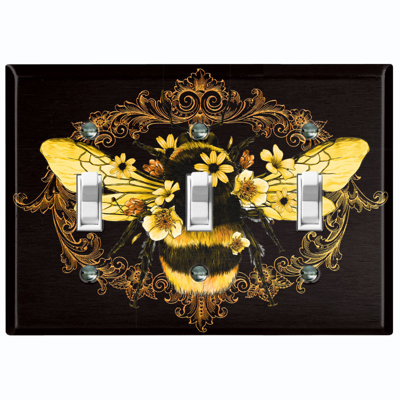 Patterned 3 - Gang Toggle Light Switch Standard Wall Plate
