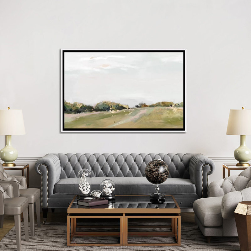 Golden Grasslands par Isabelle Z - impression d'art graphique, H 40 po x l 60 po x 1,5 po, Toile blanche encadrée