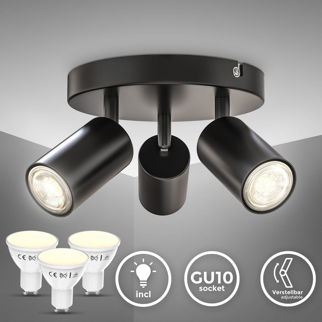 LED Spotleuchte Schwenkbar Retro Schwarz GU10 Deckenlampe Kche Inkl WIFI Lampe