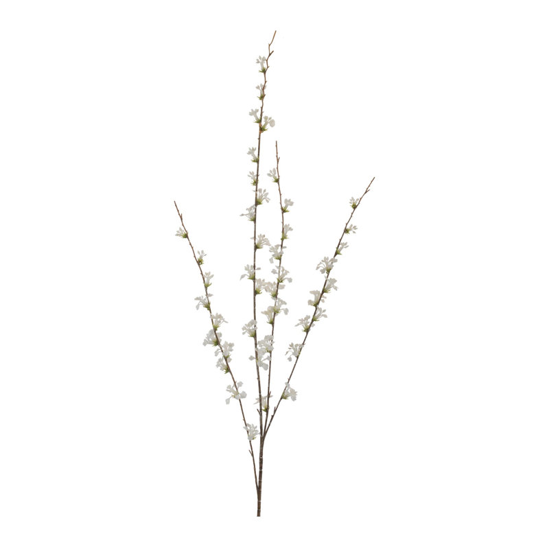 Branche de brindilles Blossom (ensemble de 4), H 39,9 po x l 4,15 po, Blanc / Vert / Brun