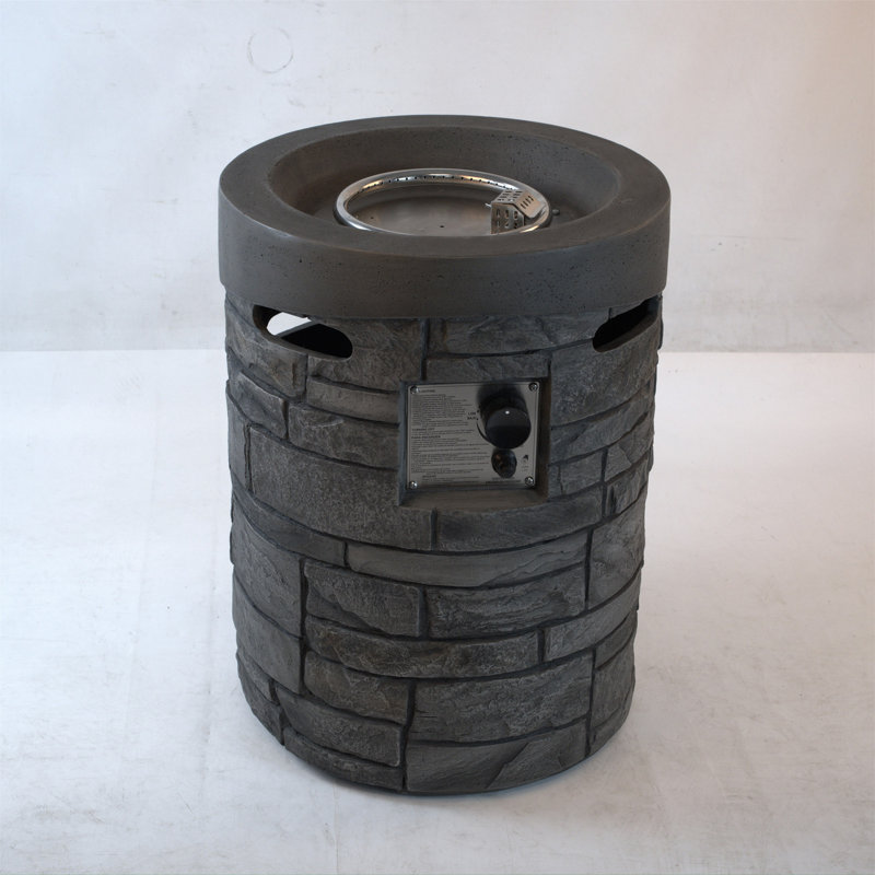 32000 BTU, CSA Certification Diameter 20" Round Outdoor Gas Fire Pit, 2.5Kg Lava Stone And Rainproof Cover,Magnesium Oxide Cultured Stone Surface Finished,, More Suitable For Outdoor Garden