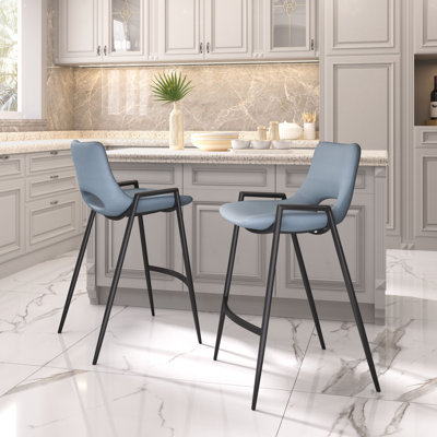 Desi Black Upholstered Counter Stool