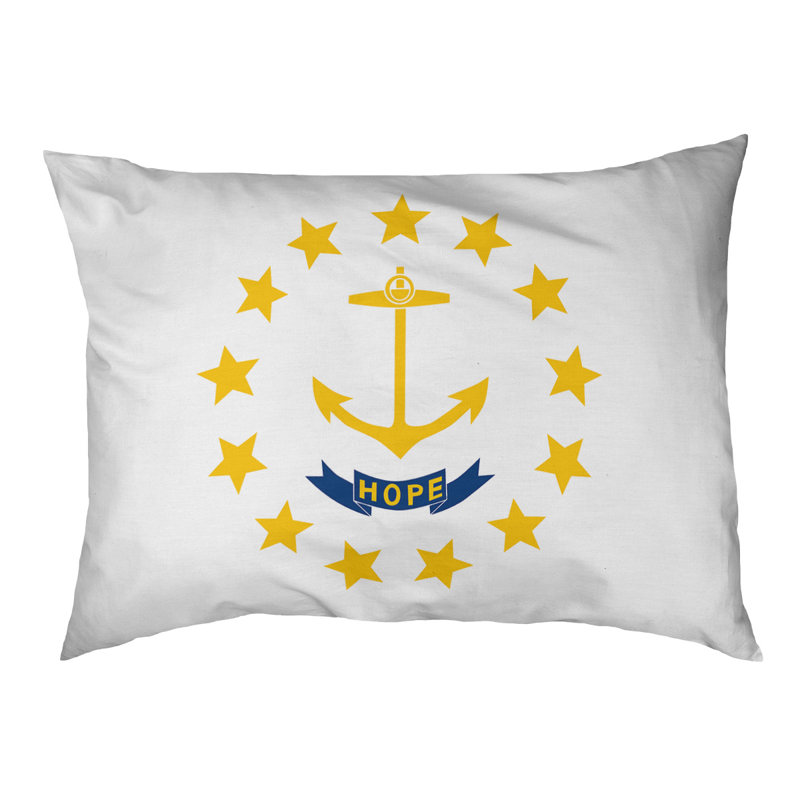 Coussin concepteur island flag rhode Burien, L 32,5 po x l 42,5 po, Noir